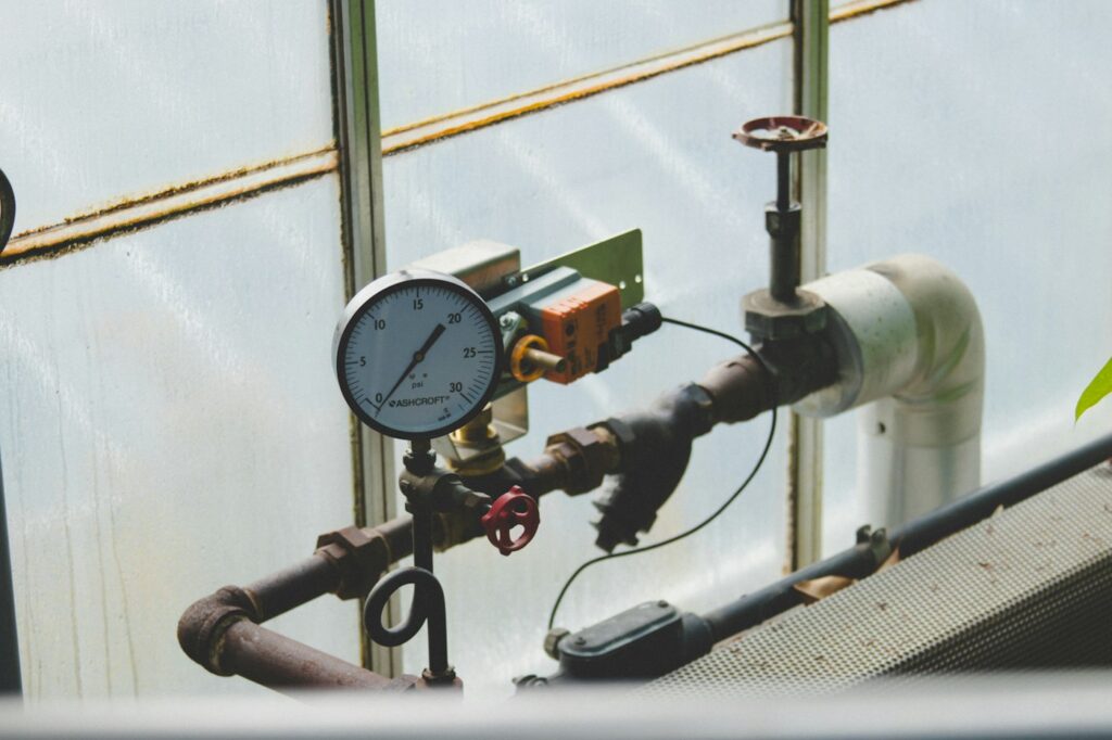 Manomètre sur un réseau d'air comprimé